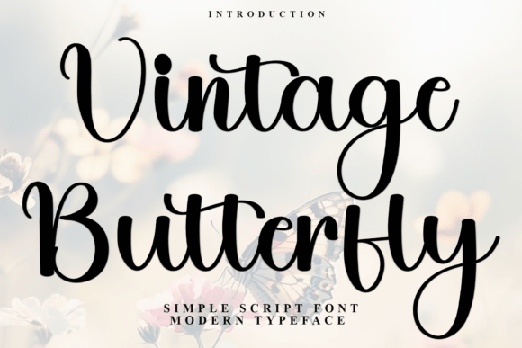 Vintage Butterfly Font for Web Design